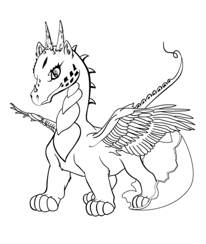 Baby Dragon Coloring Page